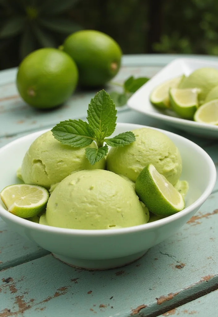 10 Avocado Dessert Recipes Creamy and Surprising - 2. Avocado Lime Sorbet