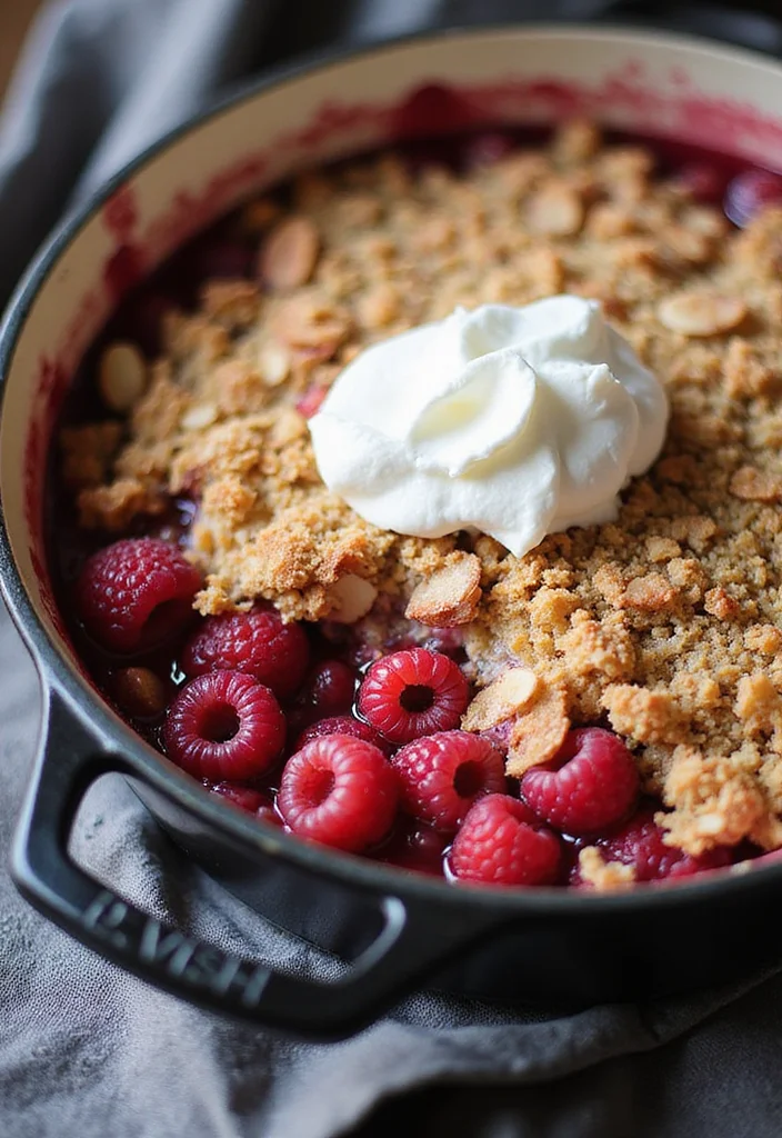 10 Dutch Oven Dessert Recipes for Warm Comfort - 8. Raspberry Almond Crumble