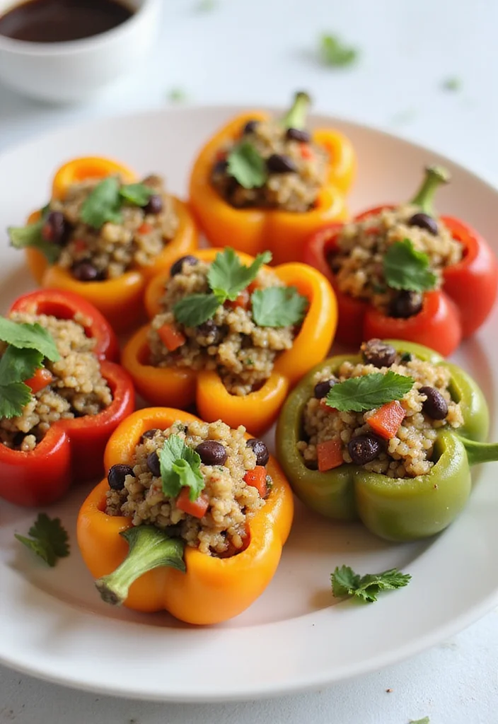 10 Elegant and Simple Gourmet Vegan Starters for Your Dinner Party - 3. Mini Stuffed Peppers with Quinoa and Black Beans