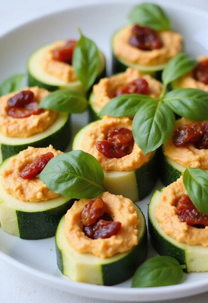 10 Elegant and Simple Gourmet Vegan Starters for Your Dinner Party - 4. Zucchini Rolls with Hummus and Sun-Dried Tomatoes