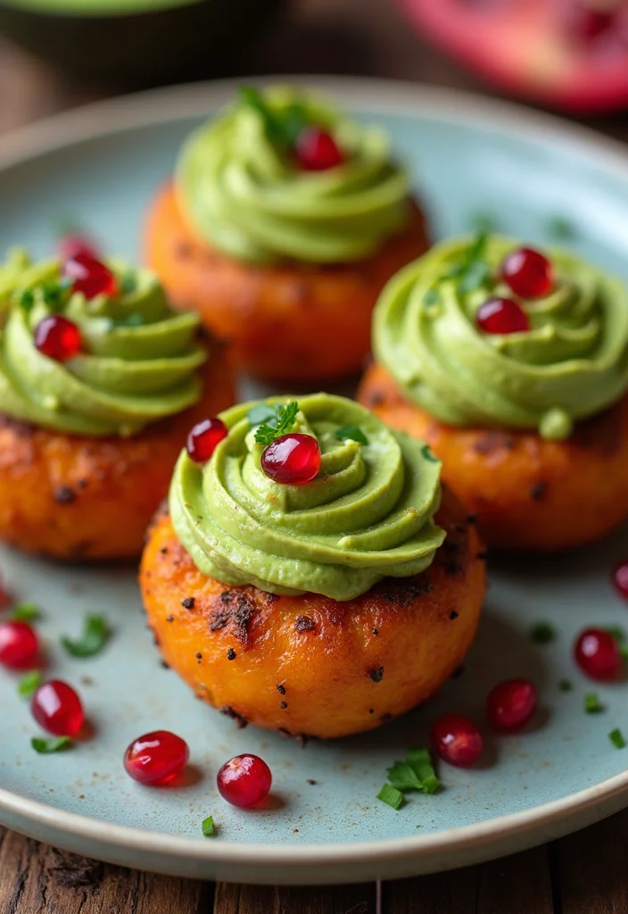 10 Elegant and Simple Gourmet Vegan Starters for Your Dinner Party - 6. Sweet Potato Bites with Avocado Cream