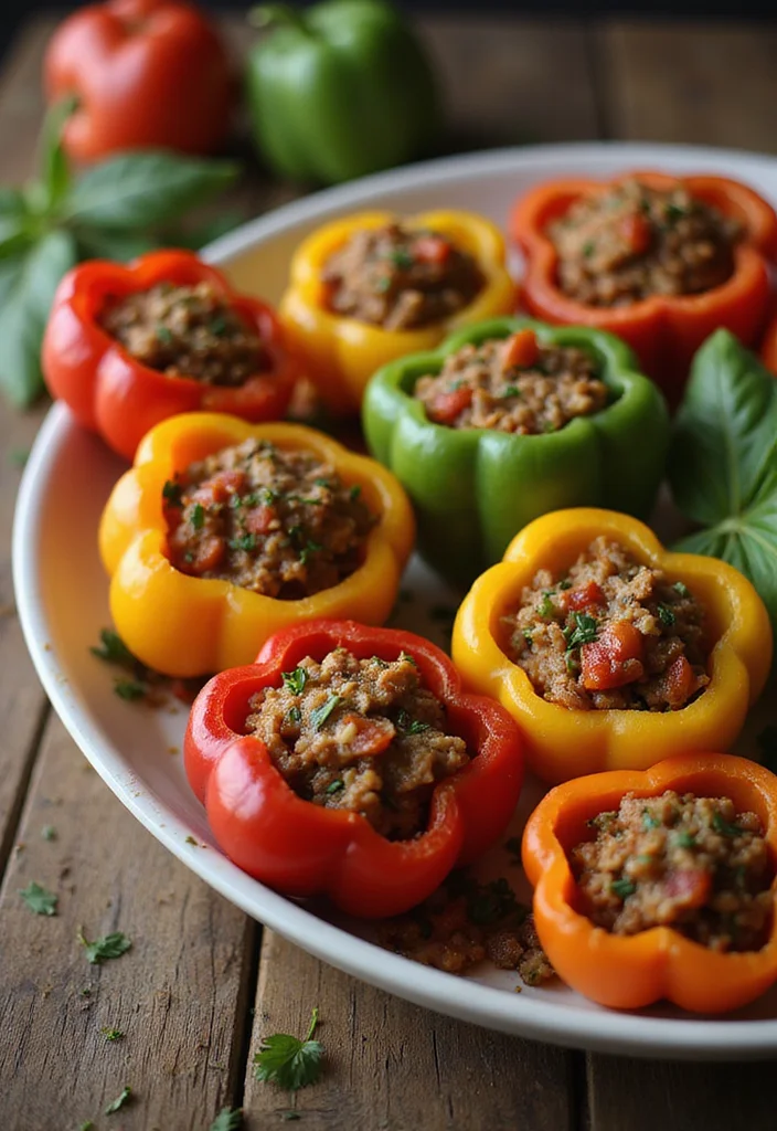 10 Fancy Keto Dinner Recipes for Special Nights - 6. Stuffed Bell Peppers with Cauliflower Rice