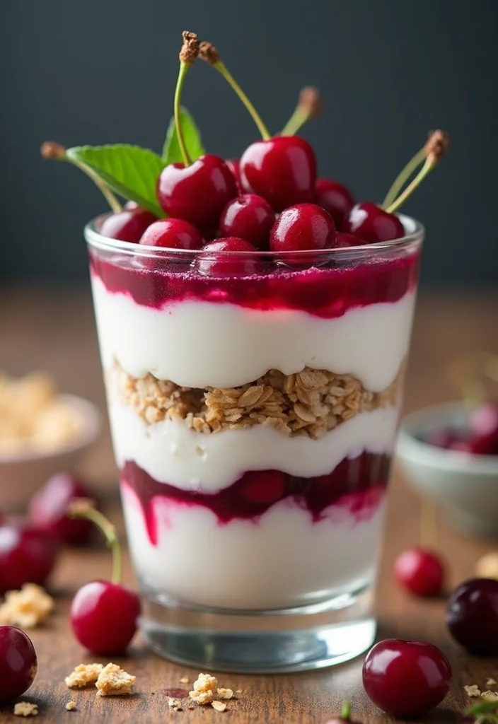 10 Healthy Cherry Recipes: Fresh and Simple - 5. Cherry Greek Yogurt Parfait