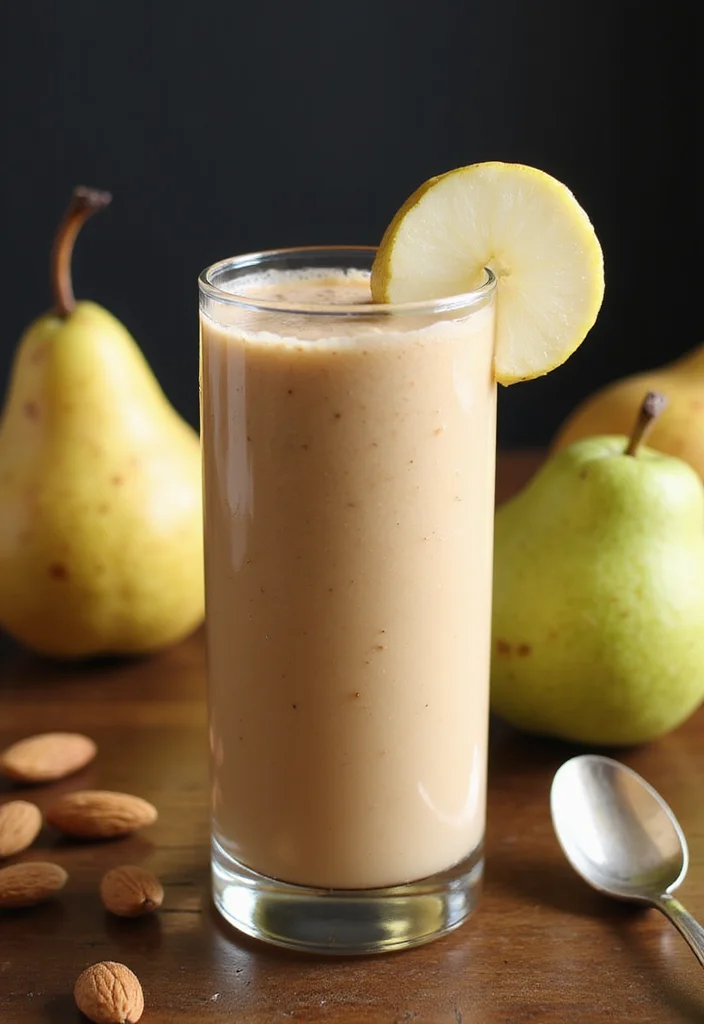 10 Healthy Pear Recipes Light and Flavorful - 4. Pear and Almond Butter Smoothie