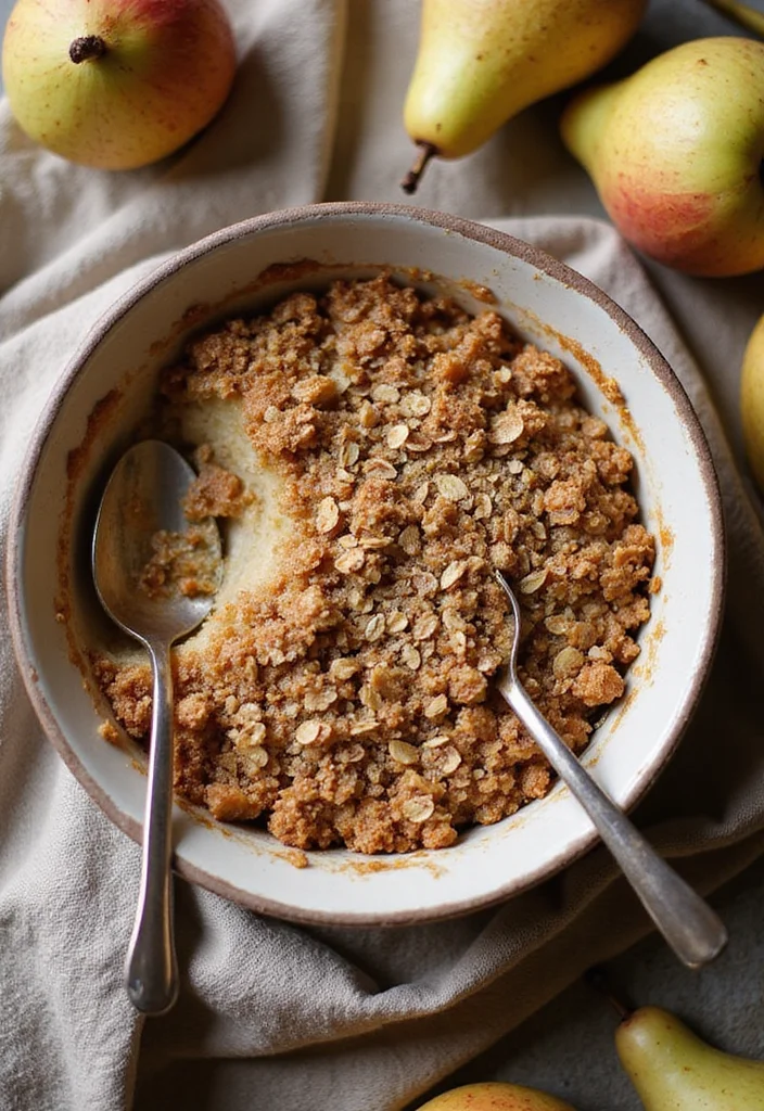 10 Healthy Pear Recipes Light and Flavorful - 6. Pear and Ginger Crumble