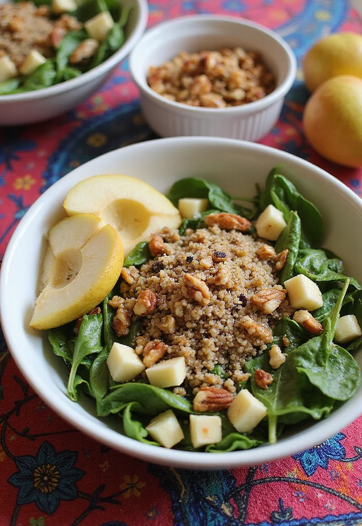 10 Healthy Pear Recipes Light and Flavorful - 9. Pear Quinoa Bowl with Spinach