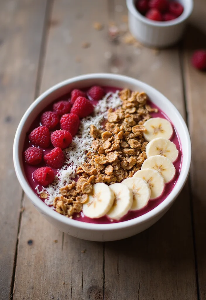 10 Healthy Raspberry Recipes Bright and Nutritious - 2. Raspberry Smoothie Bowl