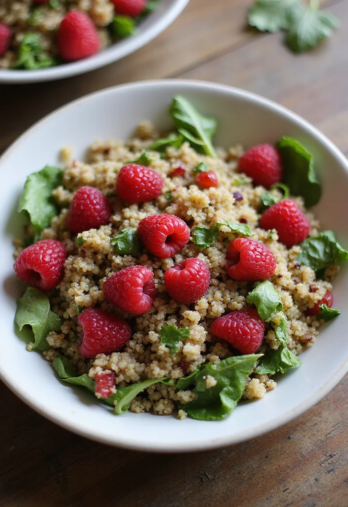 10 Healthy Raspberry Recipes Bright and Nutritious - 5. Raspberry Quinoa Salad