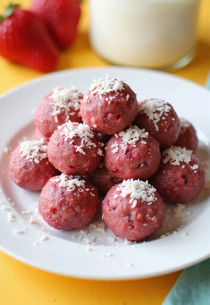 10 Healthy Raspberry Recipes Bright and Nutritious - 6. Raspberry Coconut Energy Bites