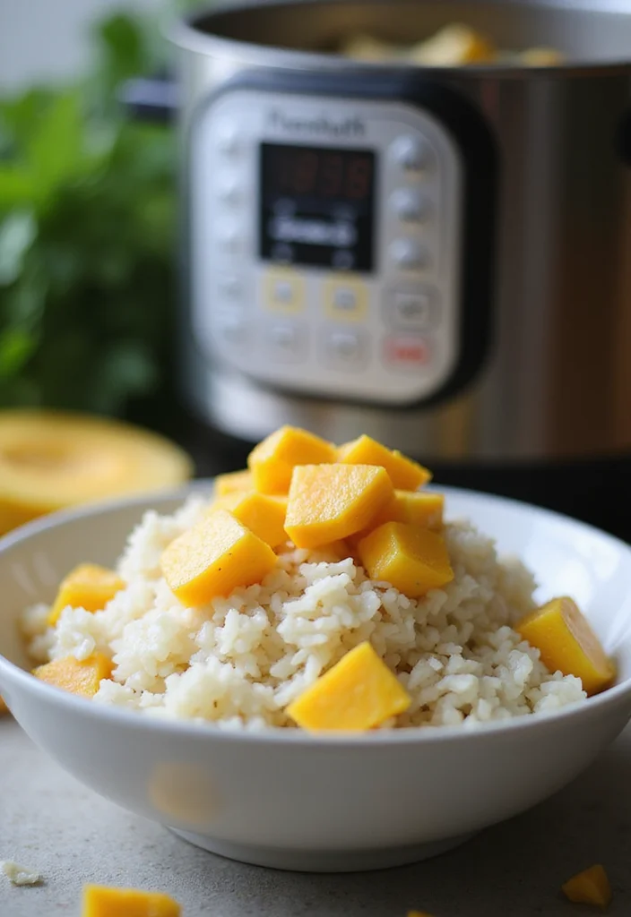10 Healthy Rice Cooker Recipes Easy and Hands Off - 3. Creamy Coconut Rice with Mango