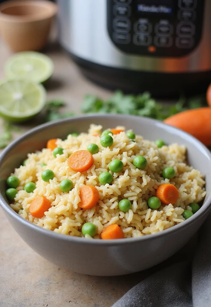 10 Healthy Rice Cooker Recipes Easy and Hands Off - 9. Exploding Flavors Rice with Peas and Carrots
