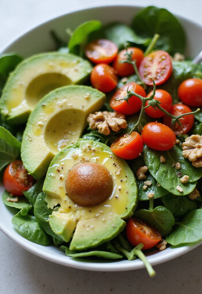 10 Heart Healthy Keto Recipes for Clean Low Carb Eating - 1. Avocado & Spinach Salad