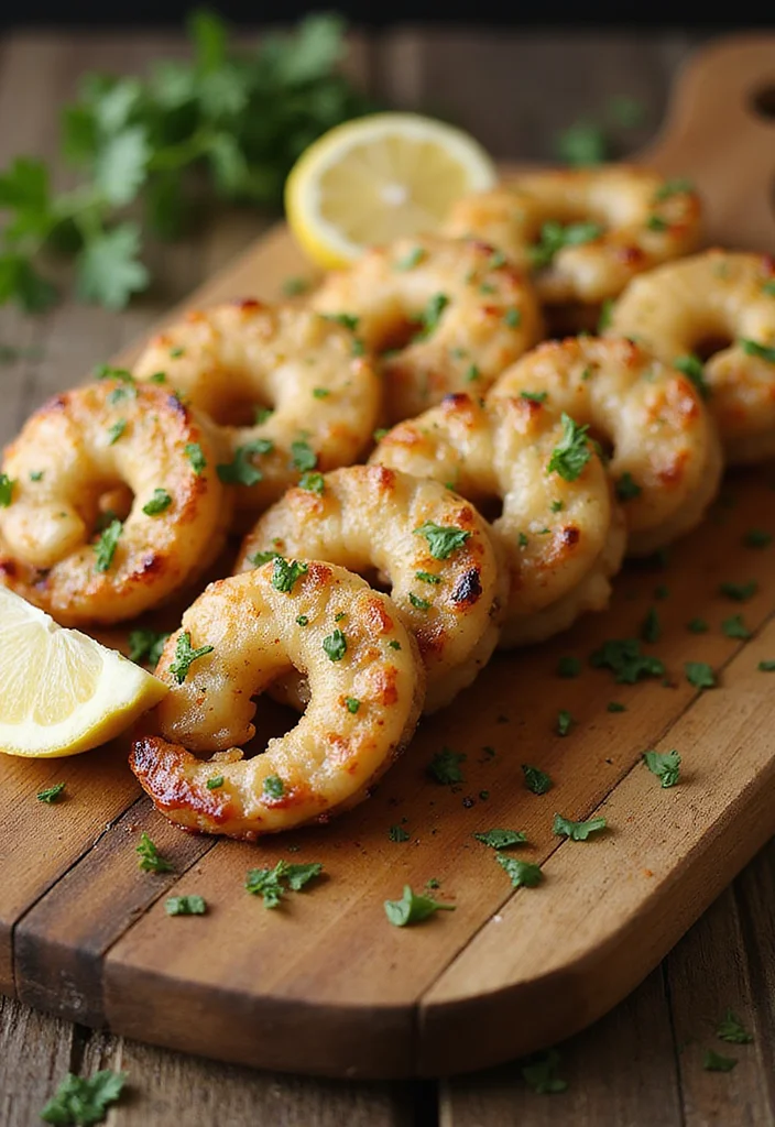 10 Keto Calamari Recipes Light and Crispy - 3. Garlic Butter Calamari Skewers