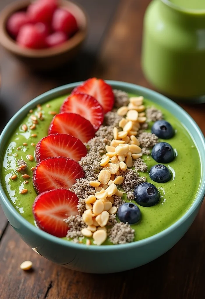 10 Keto High Fiber Recipes: Balanced and Low Carb - 10. Green Smoothie Bowl