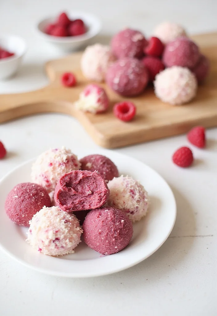 10 Keto Raspberry Recipes: Bright Low Carb Treats - 3. Raspberry Coconut Fat Bombs
