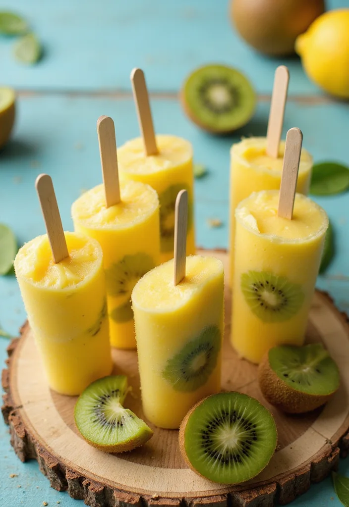 10 Kiwi Dessert Recipes Fresh and Bright - 4. Kiwi Lemonade Popsicles
