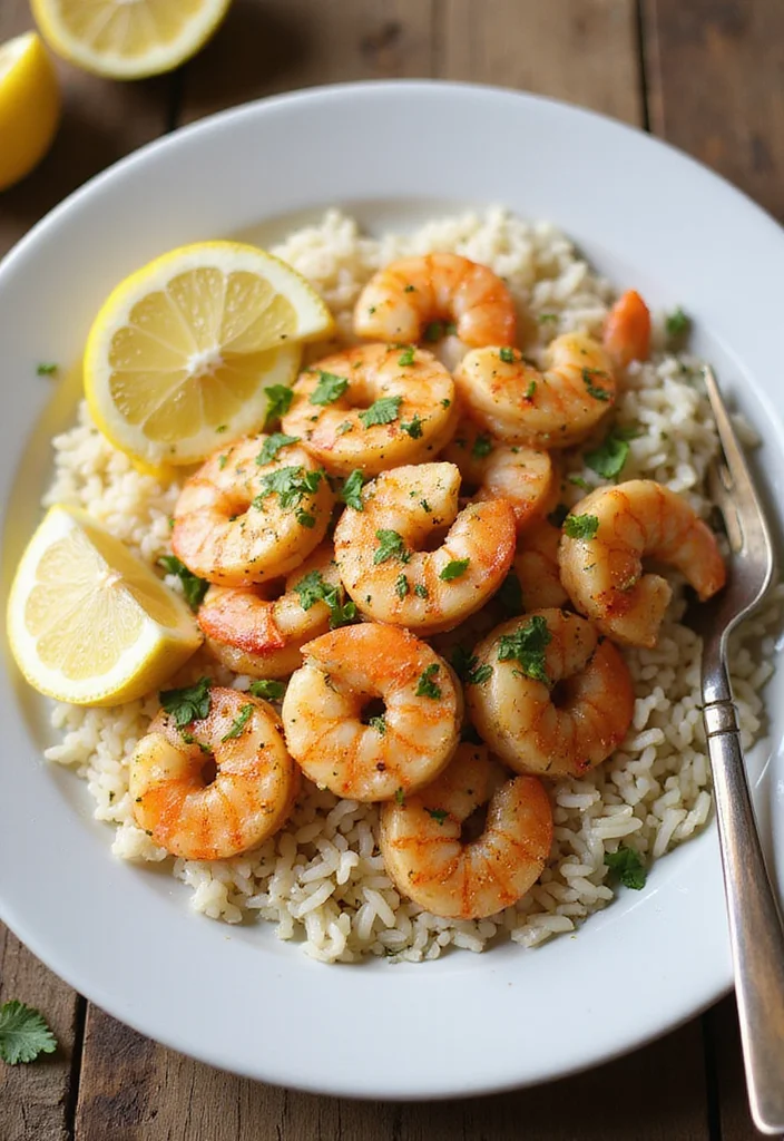 10 Low Ingredient Dinner Recipes Quick and Practical - 2. Lemon Garlic Shrimp and Rice