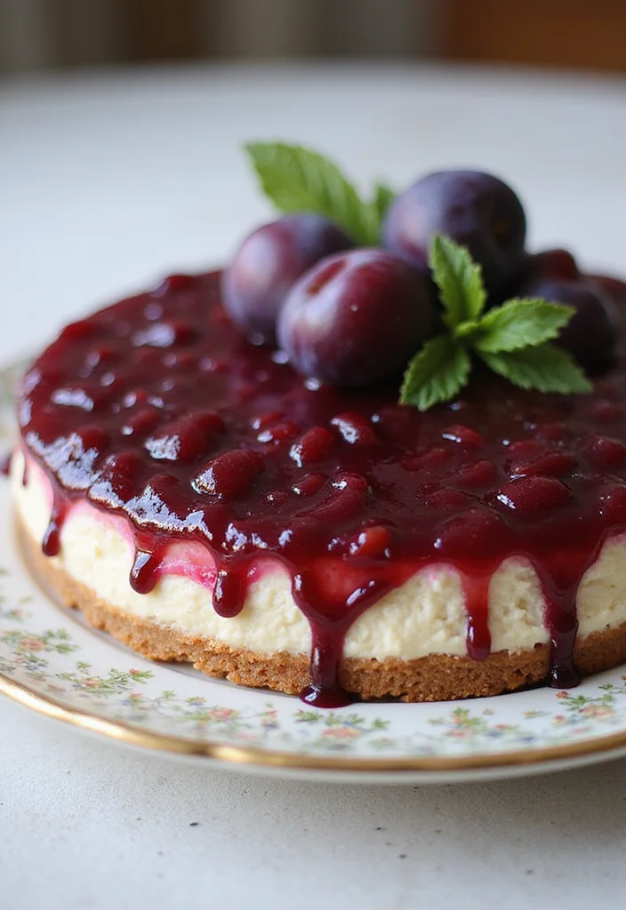 10 Plum Dessert Recipes for Sweet Seasonal Baking - 3. No-Bake Plum Cheesecake