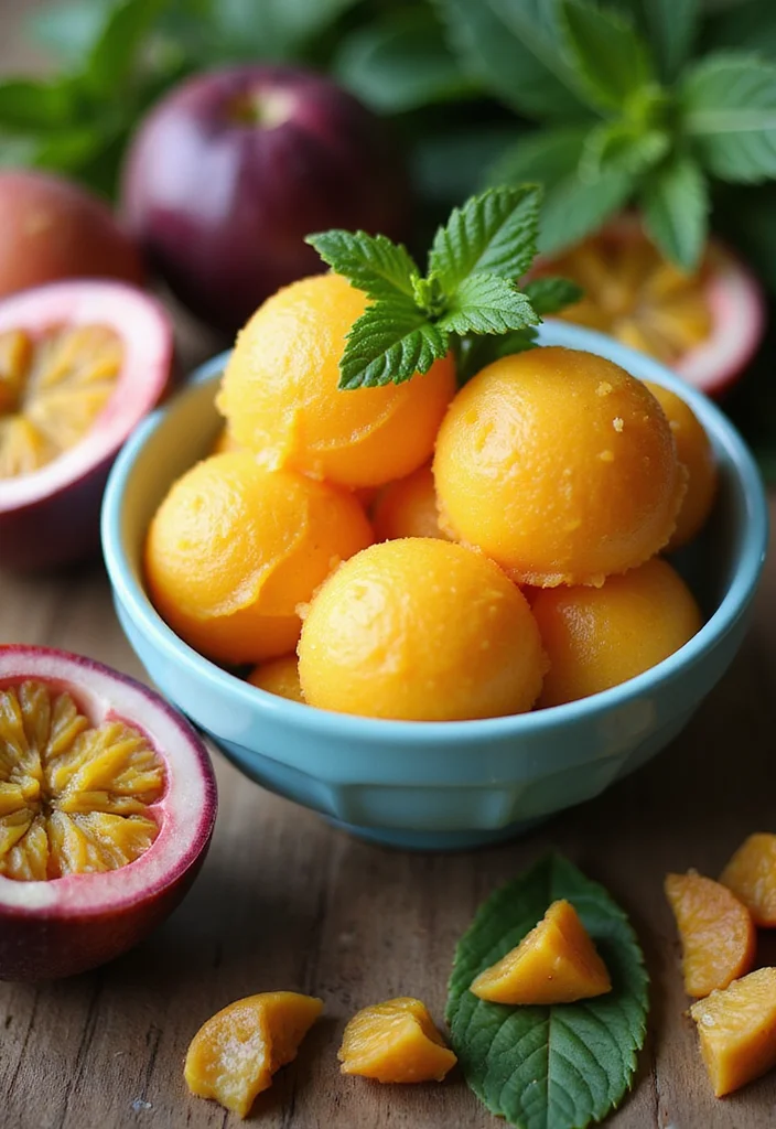 10 Tropical Dinner Recipes Bright and Flavorful - 10. Passion Fruit Sorbet