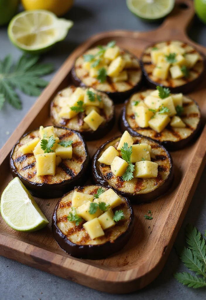 10 Tropical Dinner Recipes Bright and Flavorful - 4. Grilled Eggplant with Pineapple Salsa