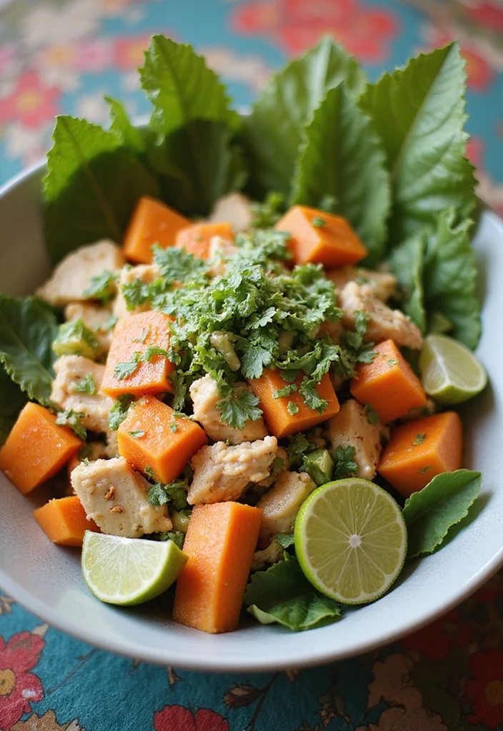 10 Tropical Dinner Recipes Bright and Flavorful - 8. Papaya and Lime Chicken Salad