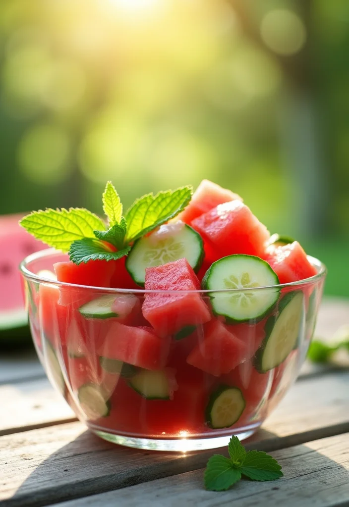 10 Vegan Cucumber Recipes Light and Refreshing - 2. Watermelon and Cucumber Salad