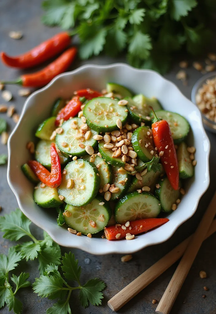 10 Vegan Cucumber Recipes Light and Refreshing - 3. Spicy Thai Cucumber Salad