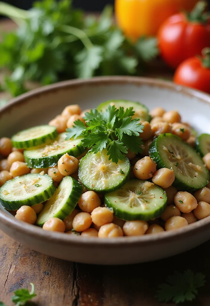 10 Vegan Cucumber Recipes Light and Refreshing - 4. Mediterranean Cucumber and Chickpea Salad