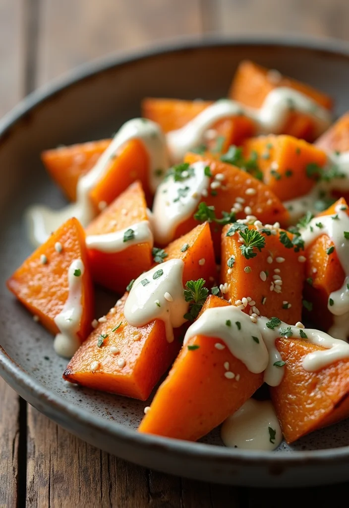10 Vegan Low FODMAP Recipes for Gentle Eating - 7. Roasted Sweet Potatoes with Tahini Sauce