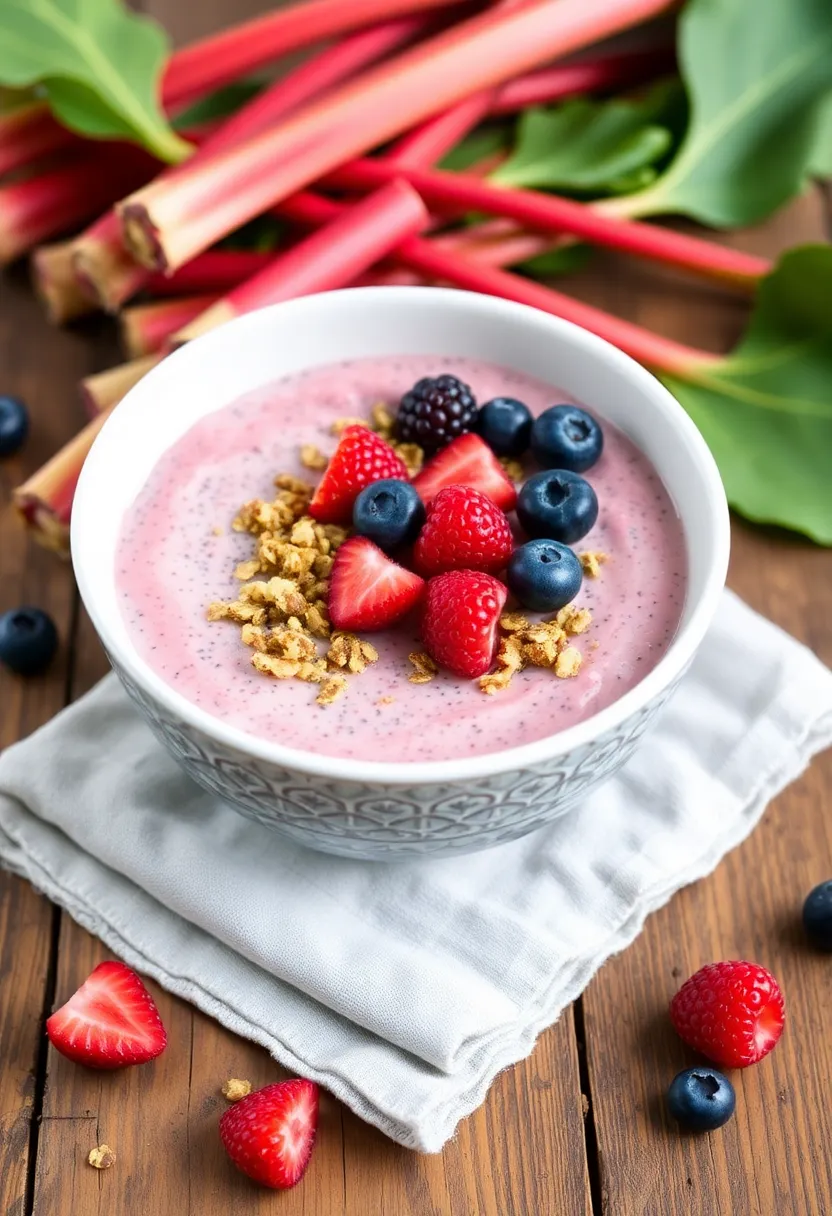 10 Vegan Rhubarb Recipes Bright and Seasonal - 1. Rhubarb Chia Seed Pudding
