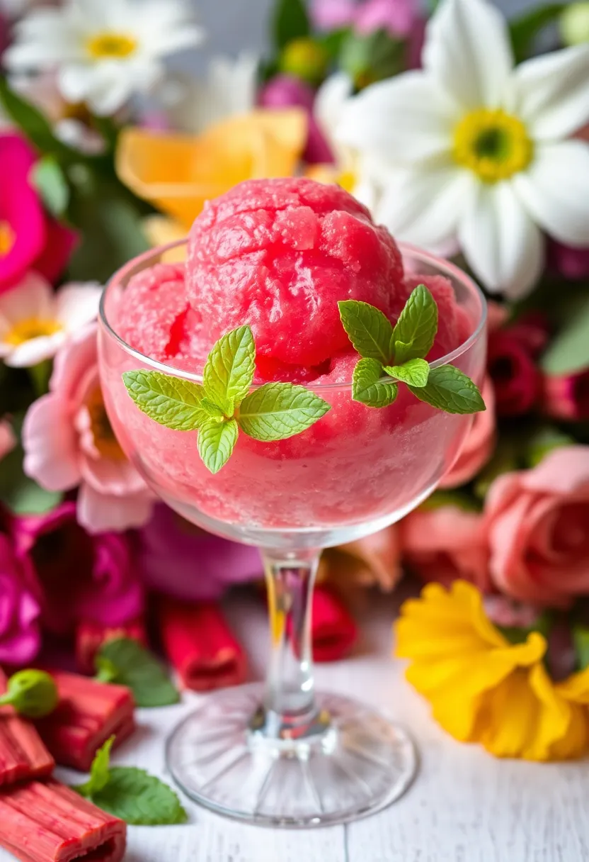 10 Vegan Rhubarb Recipes Bright and Seasonal - 5. Rhubarb Sorbet