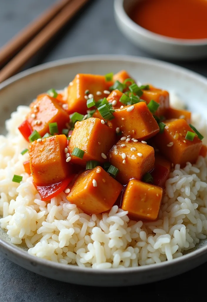 10 Vegan Rice Cooker Recipes: Hands Off and Simple - 8. Sweet and Sour Tofu Stir Fry