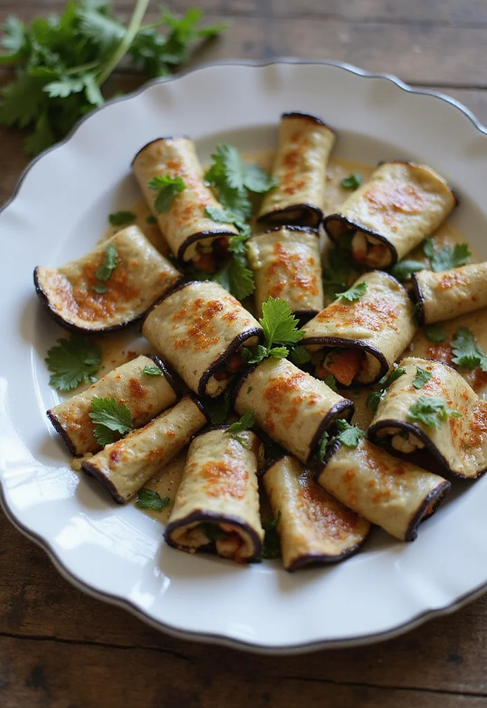 10 Vegan Smoker Recipes for Deep Rich Taste - 8. Eggplant Roll-Ups with Smoky Tahini
