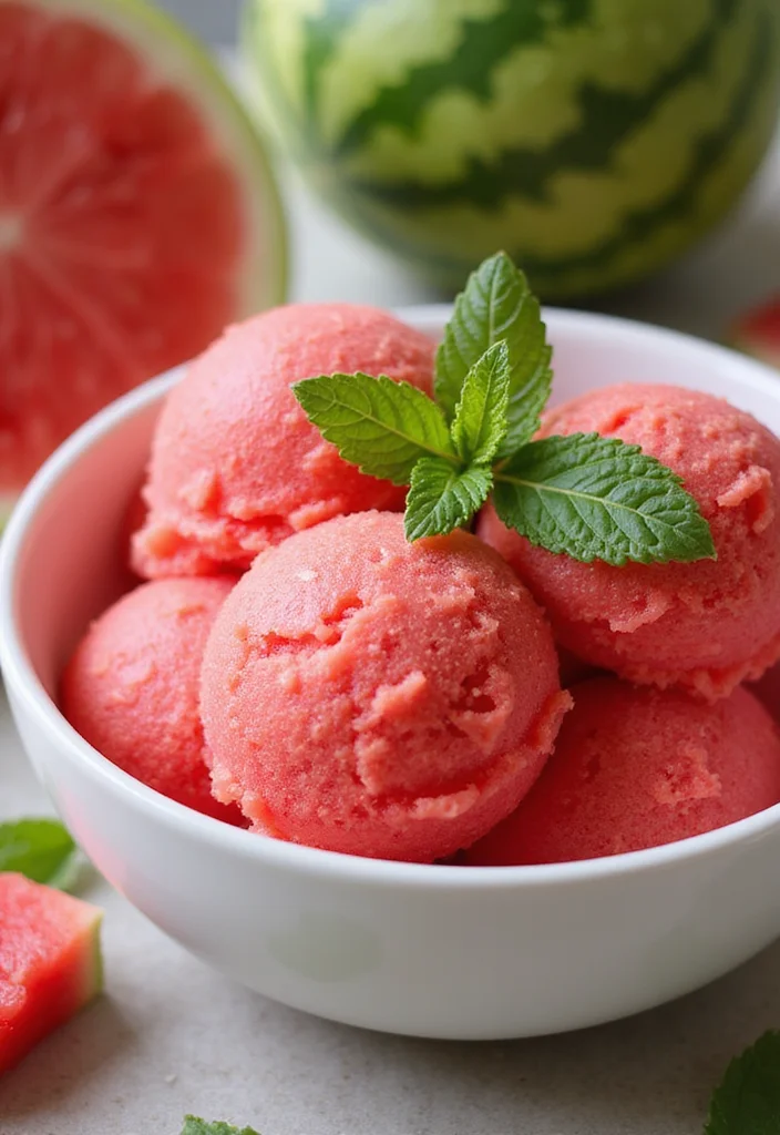 10 Watermelon Dessert Recipes Light and Refreshing - 1. Watermelon Sorbet
