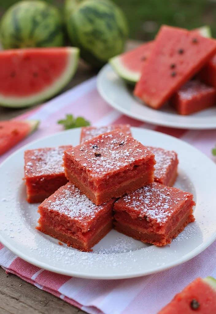 10 Watermelon Dessert Recipes Light and Refreshing - 10. Watermelon Brownies