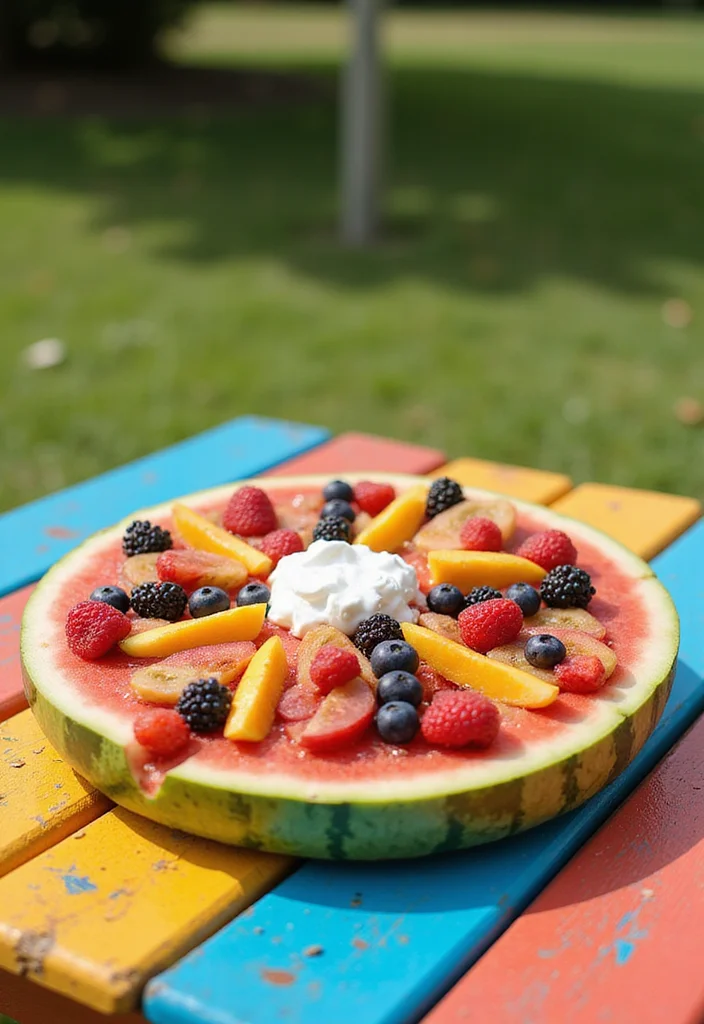 10 Watermelon Dessert Recipes Light and Refreshing - 2. Watermelon Fruit Pizza