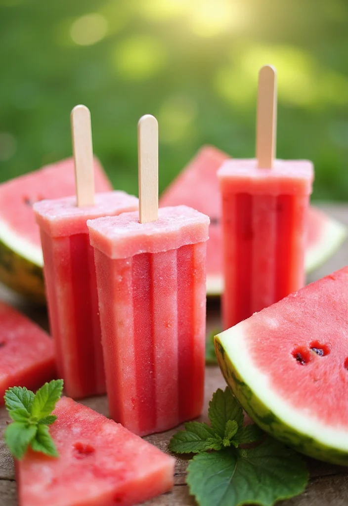 10 Watermelon Dessert Recipes Light and Refreshing - 3. Watermelon Popsicles