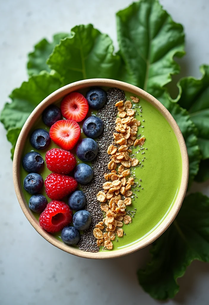 12 Healthy Kale Recipes for Everyday Meals - 1. Green Power Smoothie Bowl
