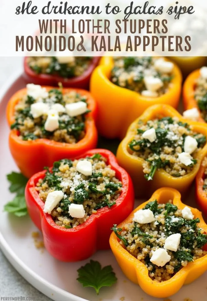 12 Healthy Kale Recipes for Everyday Meals - 11. Kale and Feta Stuffed Peppers